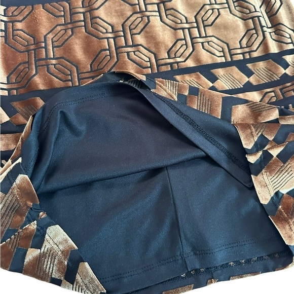 Nicole Miller STUDIO Black/Bronze Burnout Stretch Velvet Slip Dress Size 4 - Picture 16 of 17